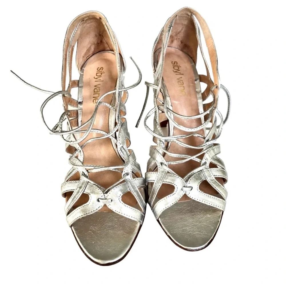 Sibyl Vane Strappy Sandals Silver Leather